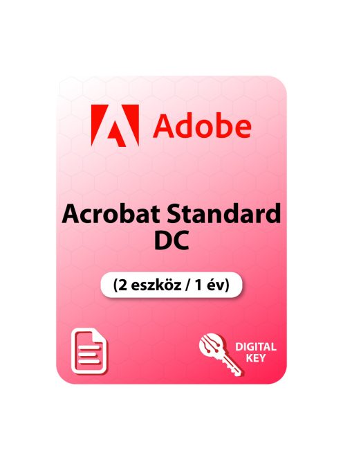 Adobe Acrobat Standard DC ( 2 eszköz / 1 év) digitális licence kulcs  letöltés