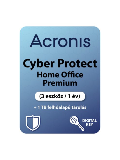 Acronis Cyber Protect Home Office Premium (3 eszköz / 1 év) + 1 TB Felhőalapú tárolás 