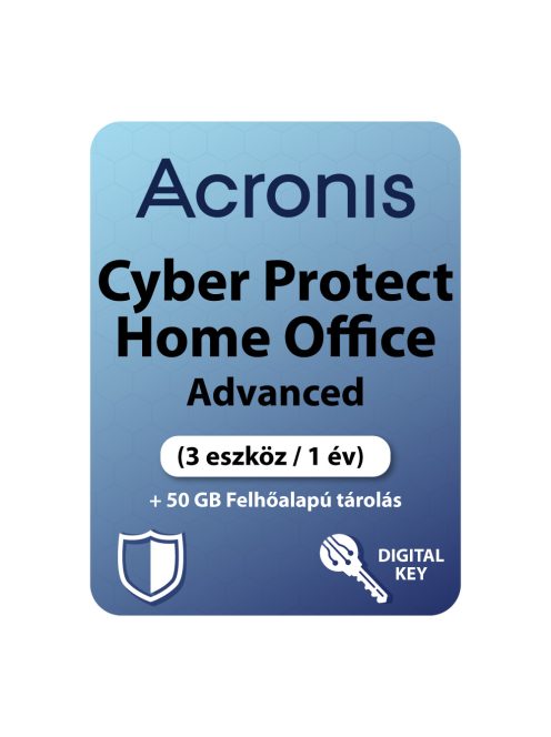 Acronis Cyber Protect Home Office Advanced (3 eszköz / 1 év) + 50 GB Felhőalapú tárolás