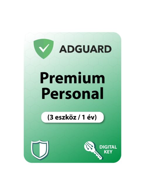 AdGuard Premium Personal (3 eszköz / 1 év) digitális licence kulcs  letöltés