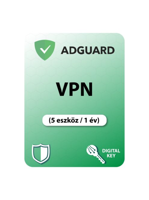 AdGuard VPN (5 eszköz / 1 év) digitális licence kulcs  letöltés
