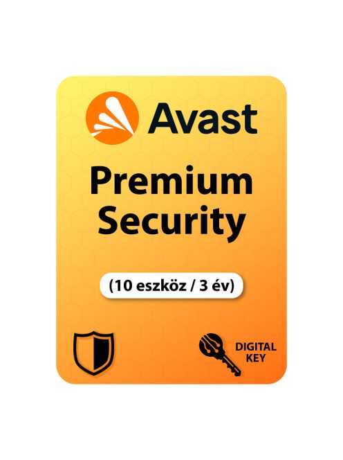 Avast Premium Security (10 eszköz / 3 év) digitális licence kulcs  letöltés