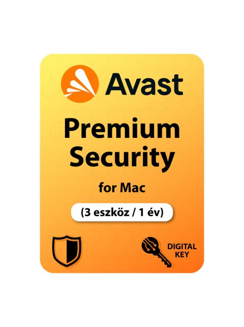 Avast Premium Security for MAC (3 eszköz / 1 év) digitális licence kulcs  letöltés
