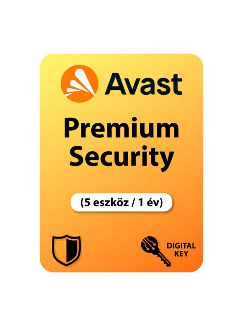 Avast Premium Security (5 eszköz / 1 év) digitális licence kulcs  letöltés