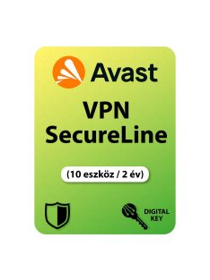 Avast SecureLine VPN (10 eszköz / 2 év) digitális licence kulcs  letöltés