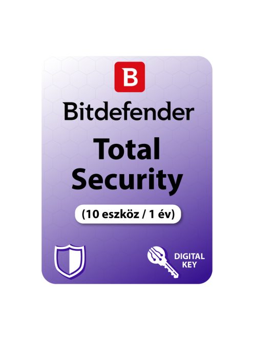 Bitdefender Total Security (10 eszköz / 1 év) digitális licence kulcs  letöltés