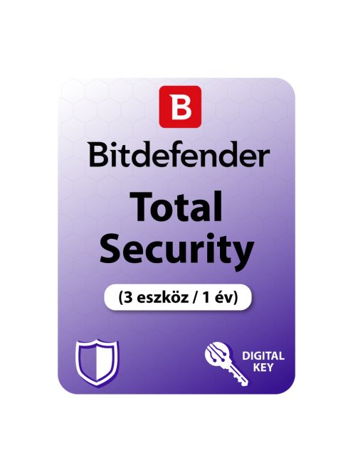 Bitdefender Total Security (EU) (3 eszköz / 1 év) digitális licence kulcs  letöltés