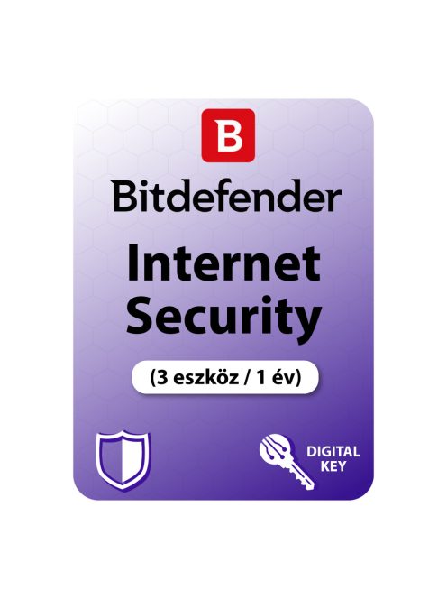 Bitdefender Internet Security (3 eszköz / 1 év) digitális licence kulcs  letöltés