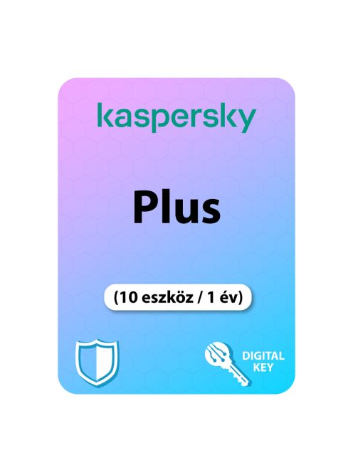 Kaspersky Plus (10 eszköz / 1 év) digitális licence kulcs  letöltés
