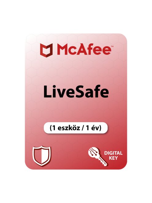 McAfee LiveSafe (1 eszköz / 1 év) digitális licence kulcs  letöltés