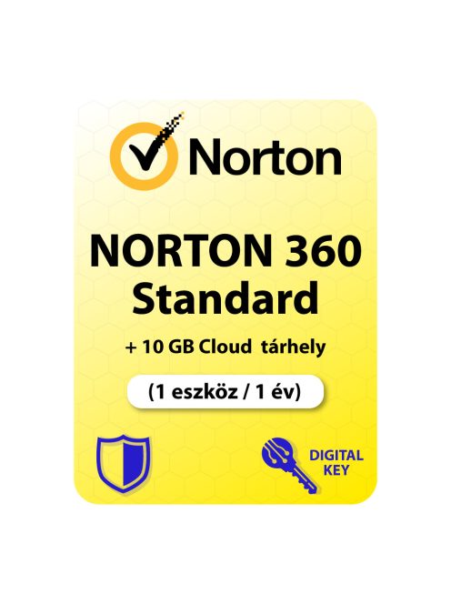 Norton 360 Standard (EU) + 10 GB Cloud tárhely (1 eszköz / 1év) digitális licence kulcs