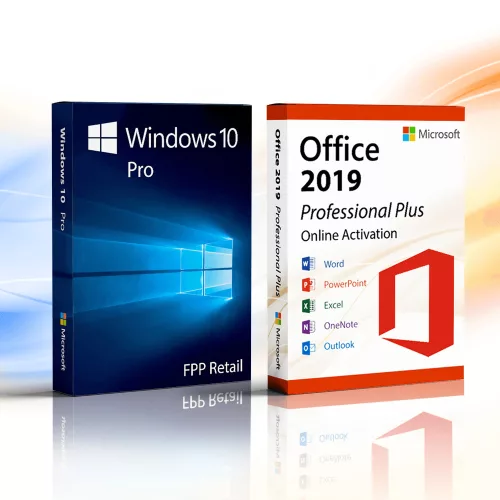Microsoft Windows 10 Pro (FPP Retail) + Microsoft Office 2019 Professional Plus (Költöztethető)