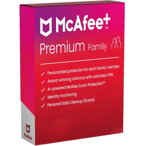 McAfee+ Premium Family Security (6 felhasználó / 1 év) (EU)