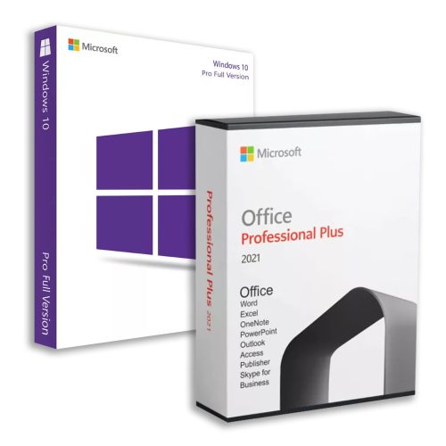 Microsoft Windows 10 Pro (Retail) + Microsoft Office 2021 Professional Plus (Online aktiválás)