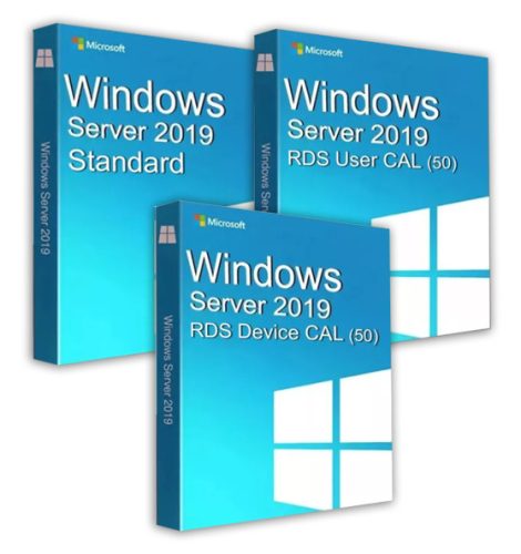 Microsoft Windows Server 2019 Standard (2 felhasználó) + 2019 RDS User CAL (50 felhasználó) + 2019 RDS Device CAL (50 eszköz) Business 19