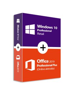 Windows 10 Pro (Retail) + Office 2019 Professional Plus (Online aktiválás) Csomagban olcsóbb!