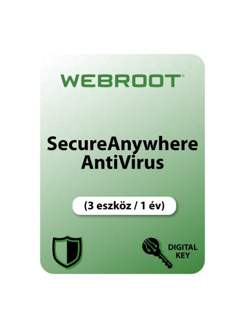 Webroot SecureAnywhere AntiVirus (EU) (3 eszköz / 1 év) digitális licence kulcs  letöltés